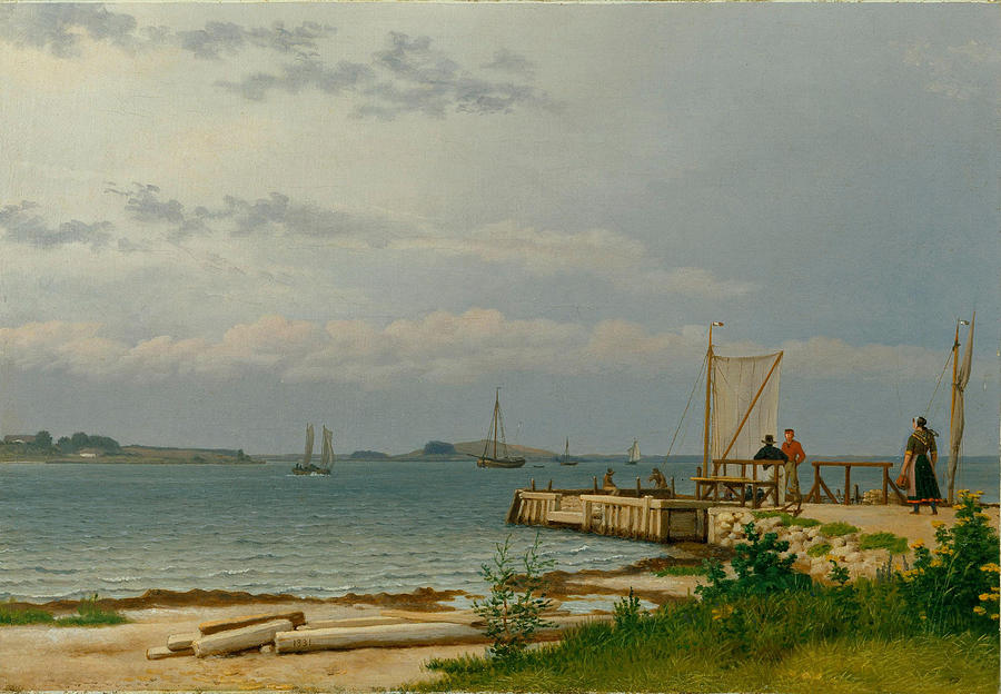 Wilhelm Painting - View towards Koster from the jetty at Kallehave  #2 by Christoffer Wilhelm Eckersberg