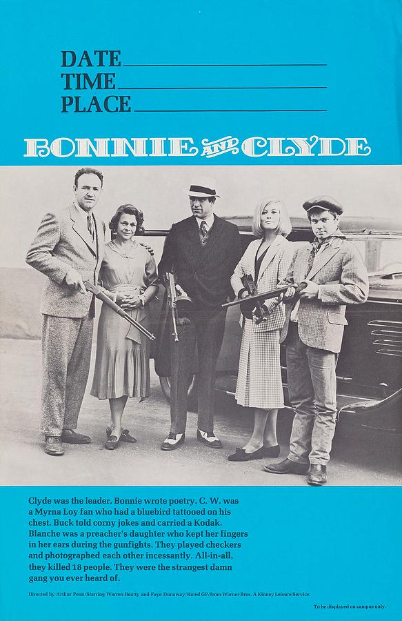 Warren Beatty Mixed Media - Vintage Movie Poster - Bonnie and Clyde 1967 #2 by Warner Bros