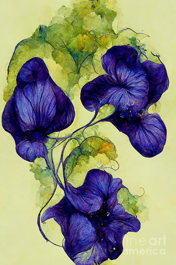 Violets Seamless Pattern Digital Art