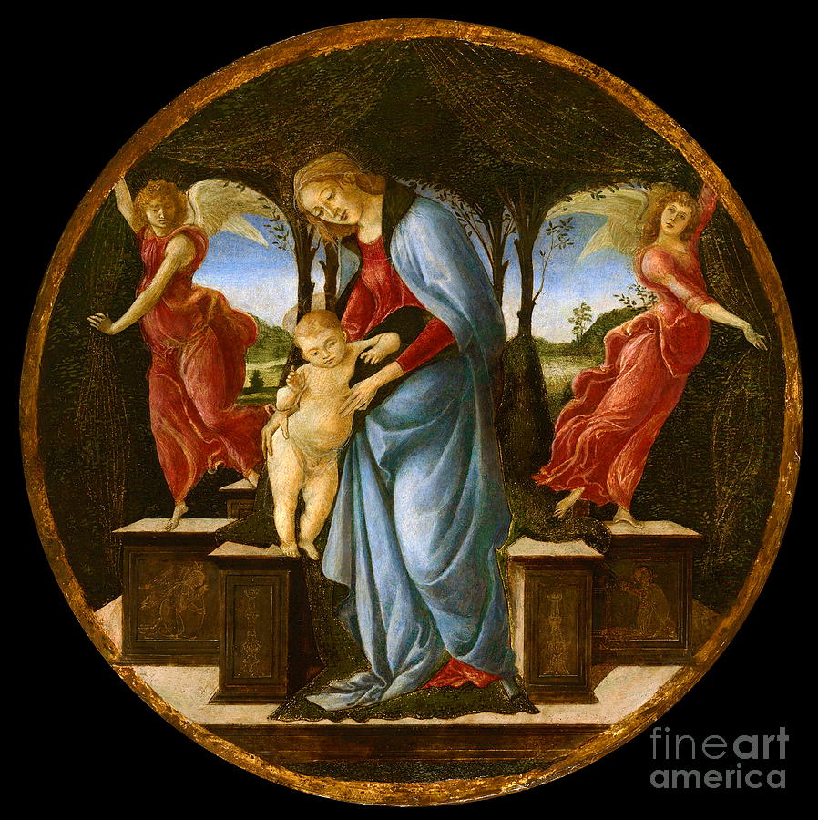 Virgin and Child with Two Angels #2 Painting by Sandro Botticelli