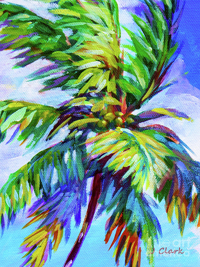 Coconut Painting - Vivid Palm  #2 by John Clark