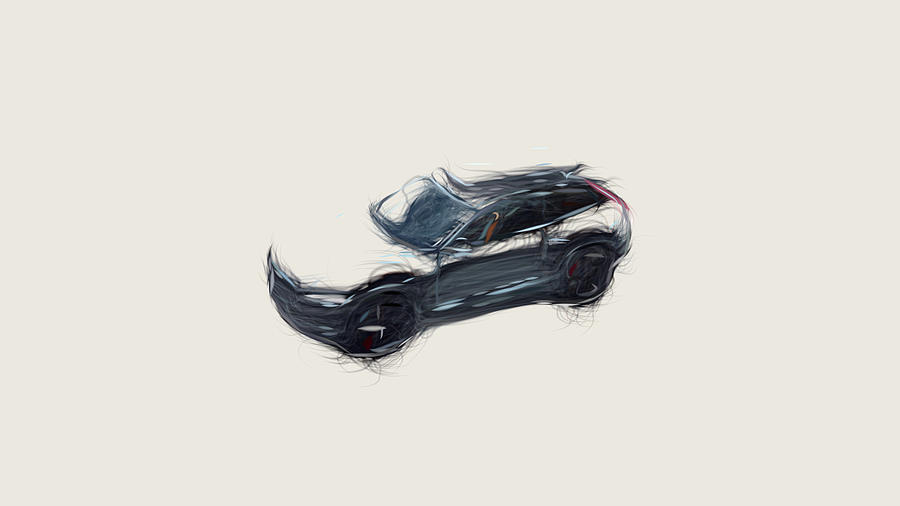 Volvo XC Coupe Concept Car Drawing #2 Digital Art by CarsToon Concept
