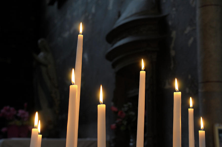 Votive candles, Nevers Cathedral -Cathedrale Saint-Cyr-et-Sainte-Julitte de Nevers-, Nevers, Nievre, Burgundy, France #2 Photograph by Kevin Oke