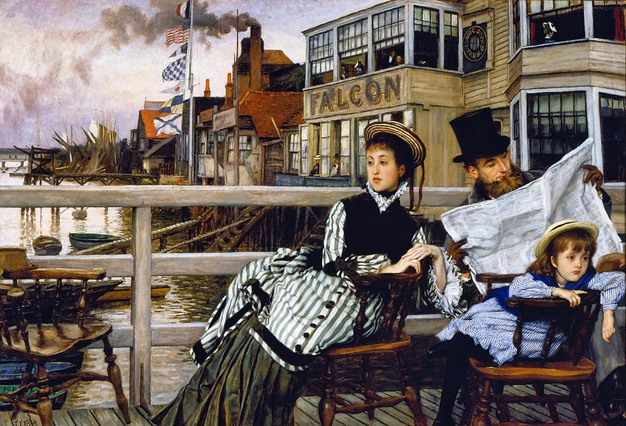 Waiting for the Ferry at the Falcon Tavern #2 Painting by James Tissot