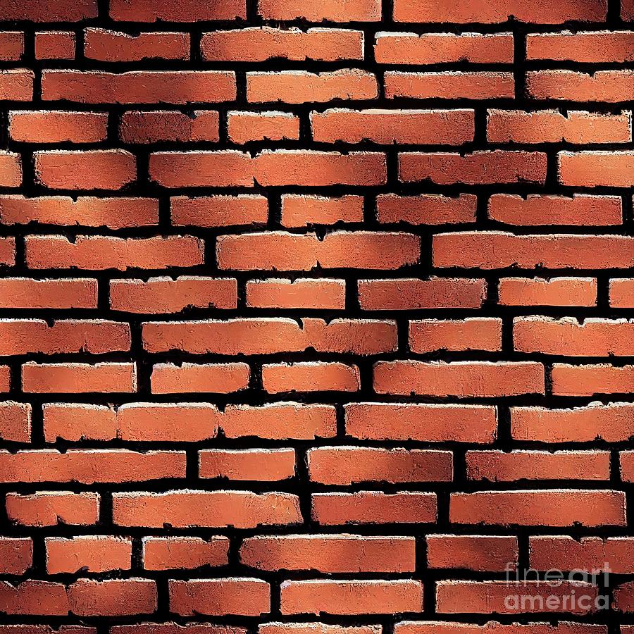 Wall of bricks texture TILE #2 Digital Art by Benny Marty
