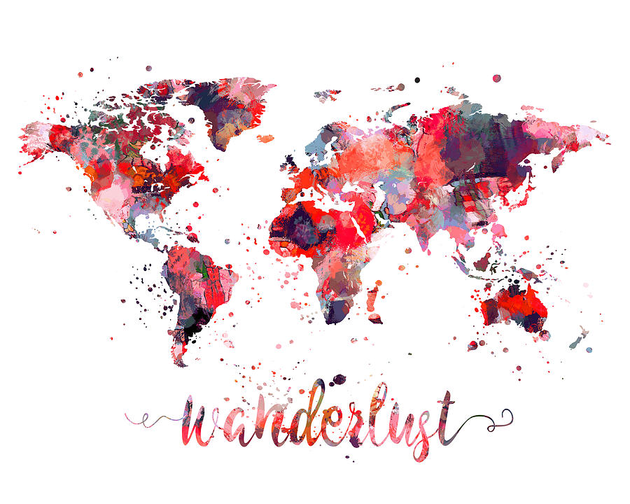 Wanderlust Painting - Wanderlust World Map Art by Zuzi s Wanderlust Painting - Wanderlust World Map Art by Zuzi s