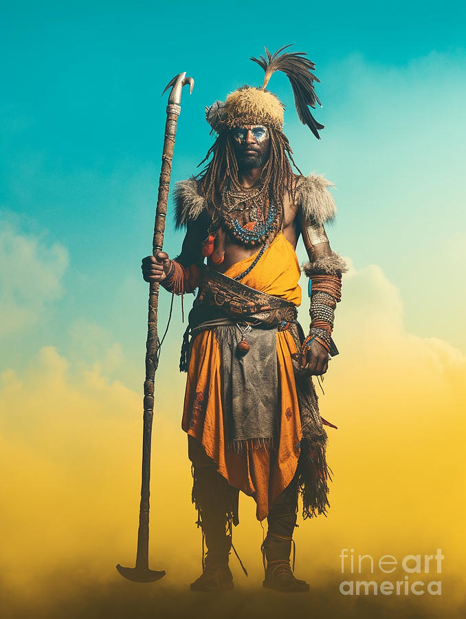 Warrior  From  Rabari  Tribe  India    Surreal  Cinema  By Asar Studios Painting