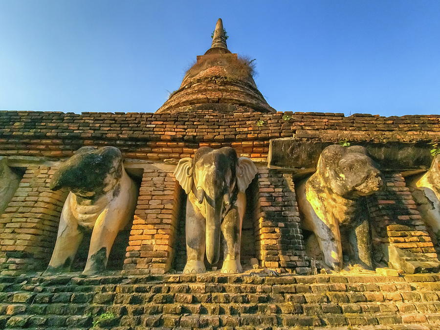 Wat Chang Lom at Sukhothai historic park, Thailand #2 Photograph by Elenarts - Elena Duvernay photo Wat Chang Lom at Sukhothai historic park, Thailand #2 Photograph by Elenarts - Elena Duvernay photo