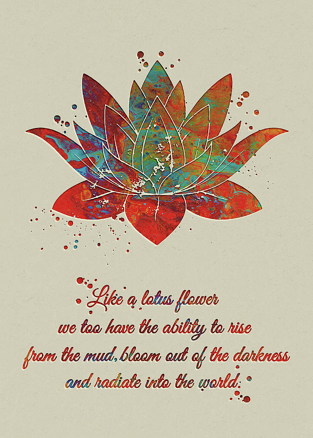 Watercolor Lotus Quote Watercolor Print Nice Quote Gift Poster Yoga ...