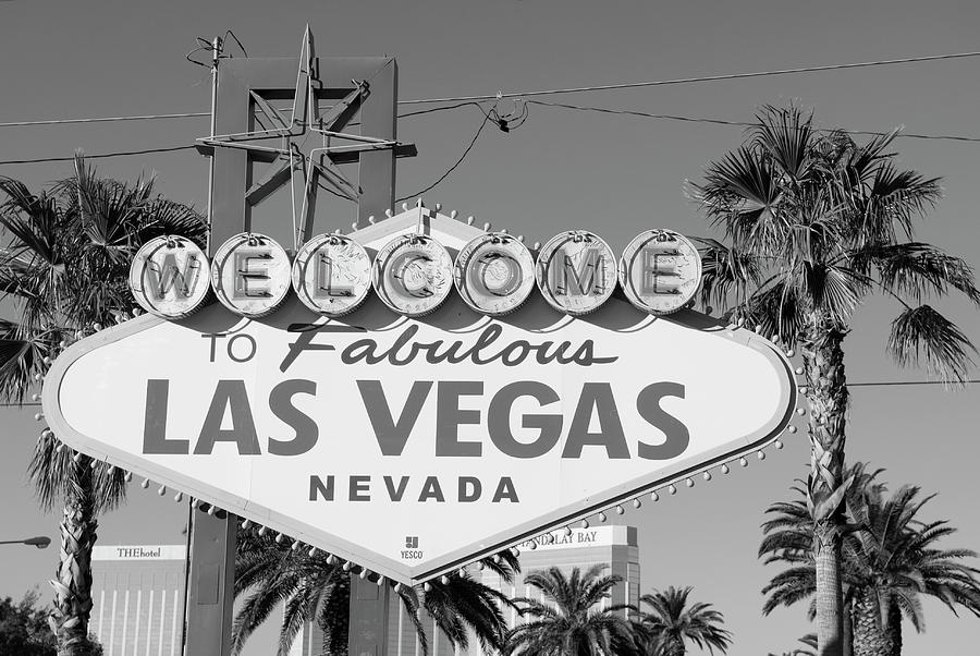 Welcome to Fabulous Las Vegas BW #2 Photograph by Bob Pardue