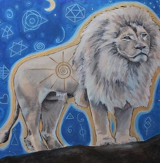 White Lion #2 Painting by Charlotte Luttichau - Pixels