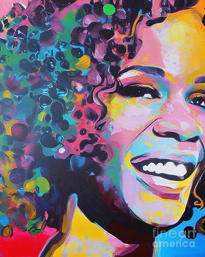 Whitney Houston Abstract Art Mixed Media By Lisa Von - Fine Art America