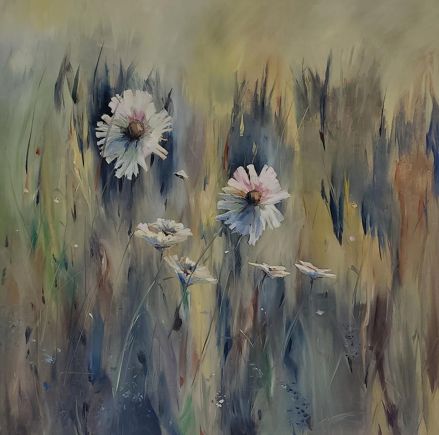 Wild Daisies #1 Painting by Sheila Romard