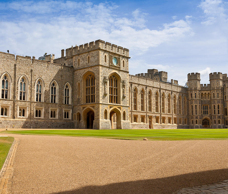 Windsor Castle with Blue Sky and Clouds, Berkshire, England, UK. #2 Photograph by OlegAlbinsky