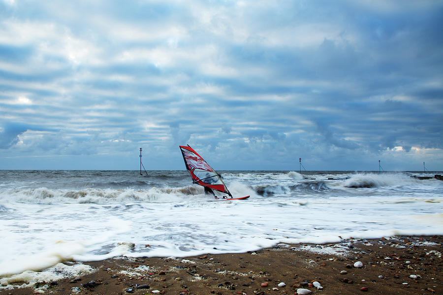 Windsurfing at Hunstanton beach #2 Photograph by Ian Middleton