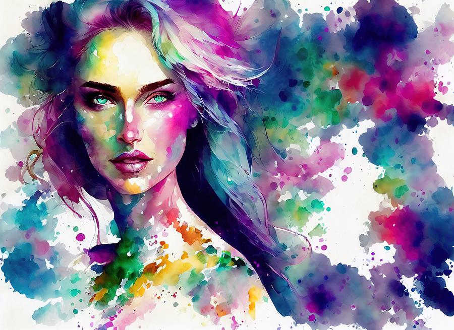 Woman Aquarel Digital Art by Americo Rodrigues - Fine Art America