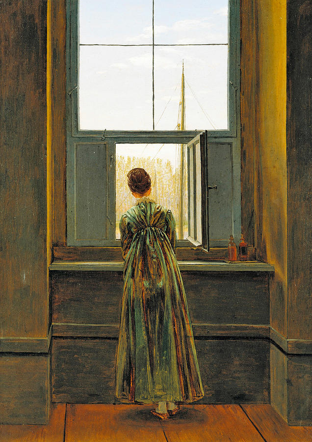 Caspar David Friedrich Painting - Woman at a Window #2 by Caspar David Friedrich