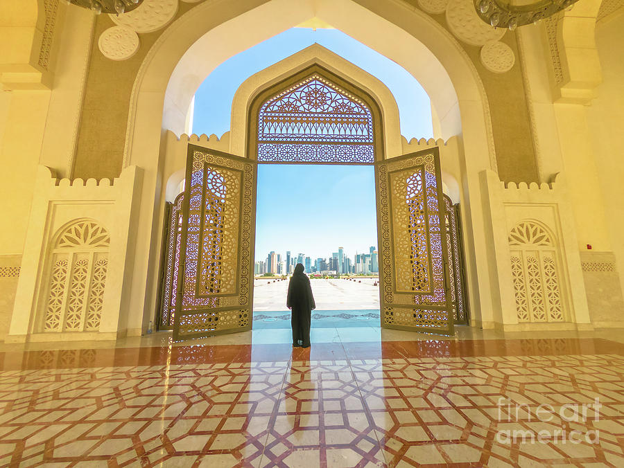 Woman at Mosque Doha #2 Photograph by Benny Marty