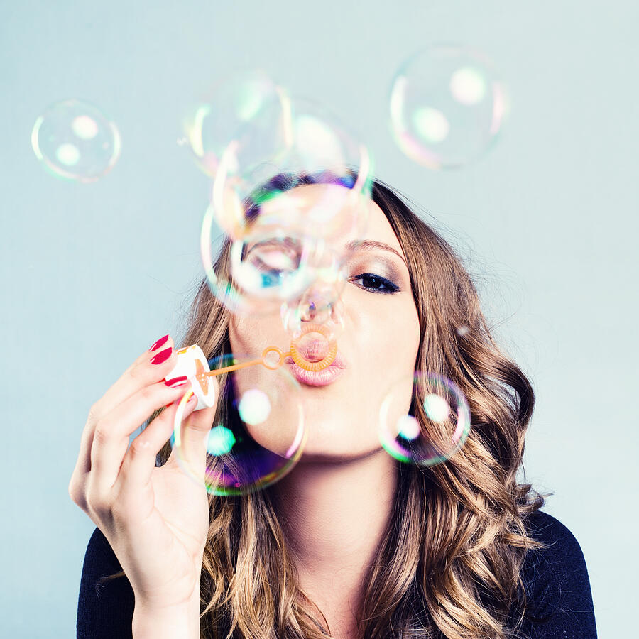 Woman Blow Bubbles #2 Photograph by TommL