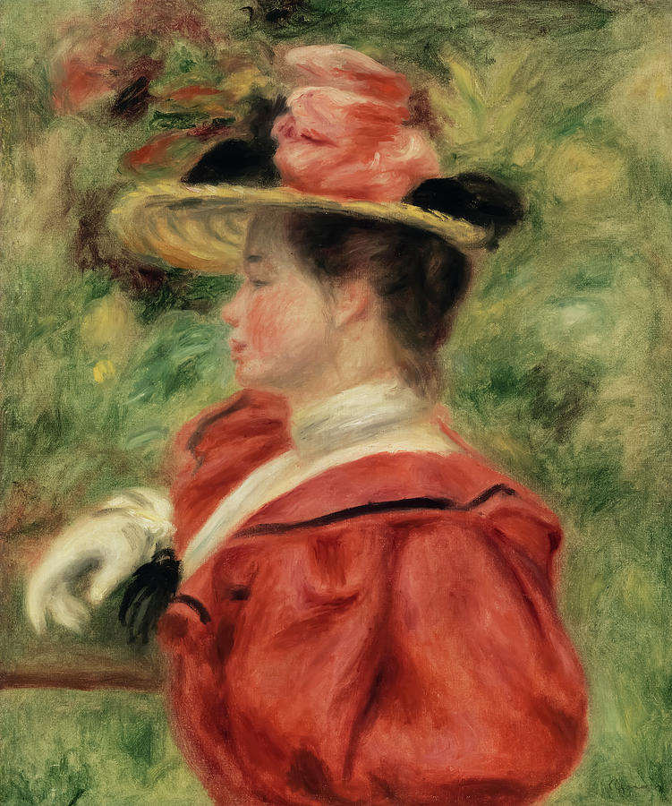 Woman With Glove By Pierre-auguste Renoir Painting