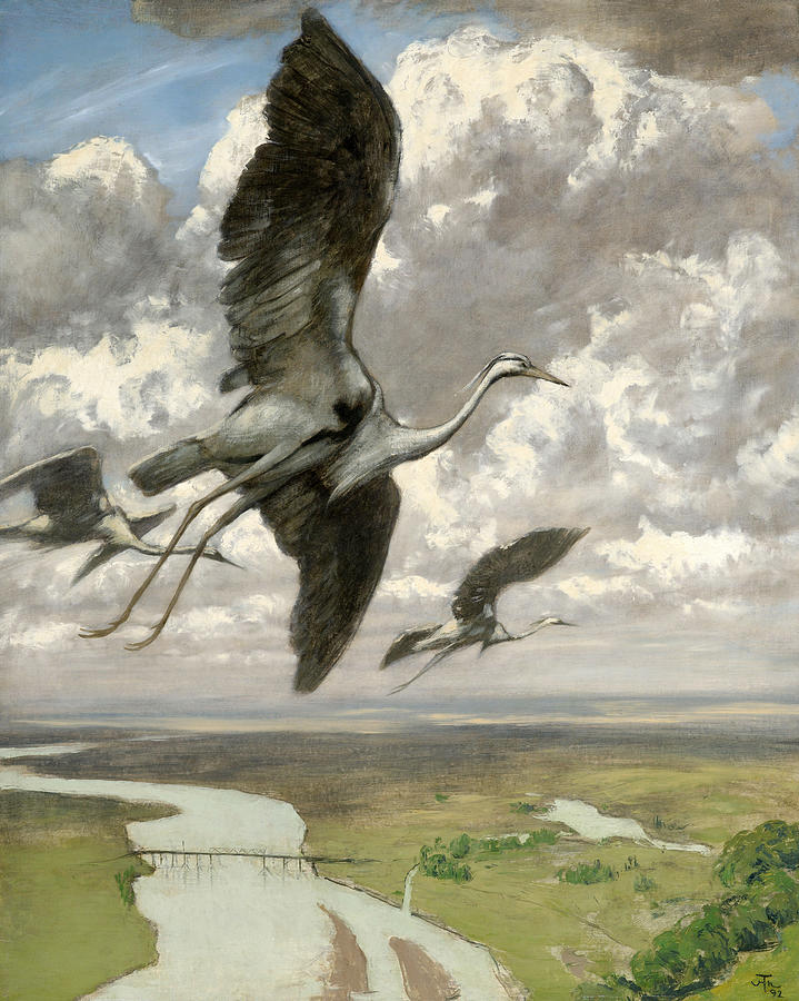 Hans Thoma Painting - Wondrous Birds  #2 by Hans Thoma