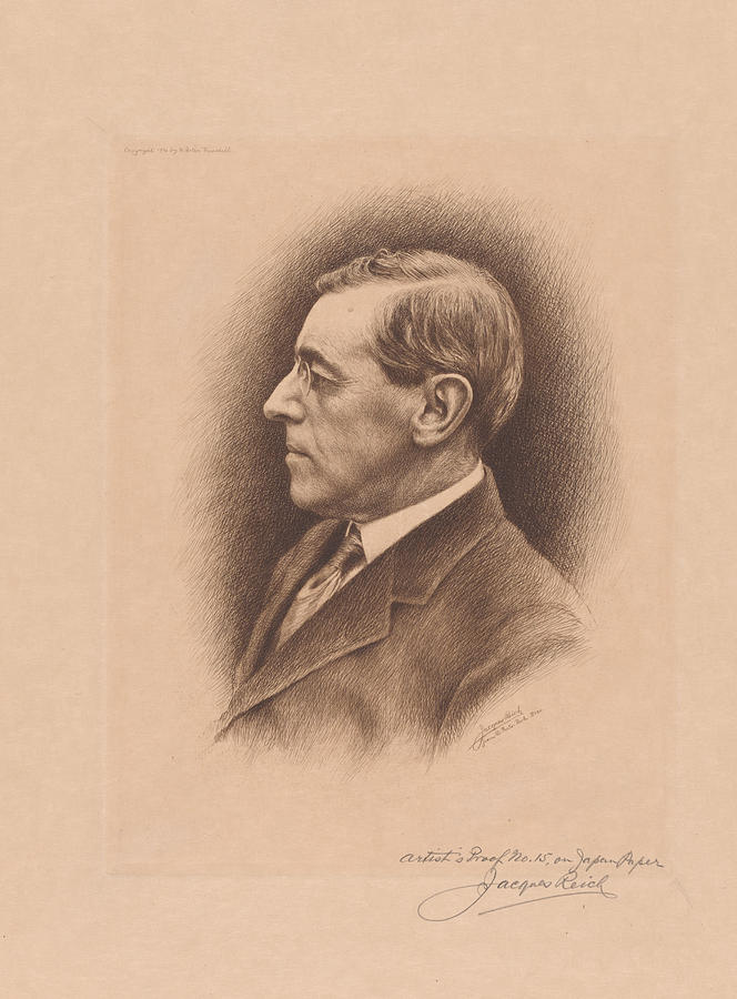 Woodrow Wilson Drawing by Jacques Reich Fine Art America