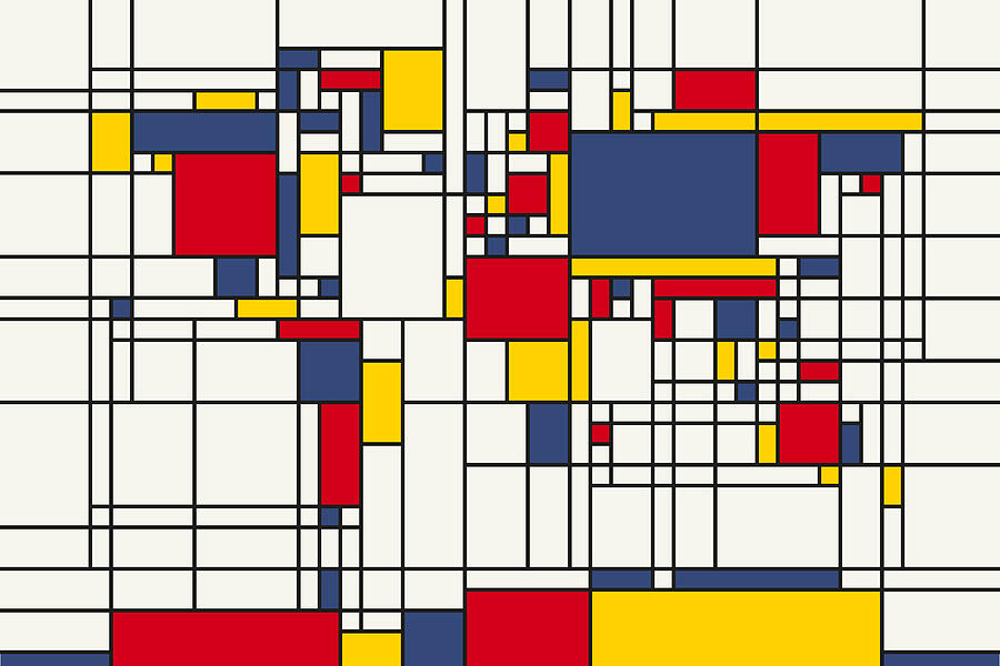 World Map Abstract Mondrian Style #2 Digital Art by Michael Tompsett ...