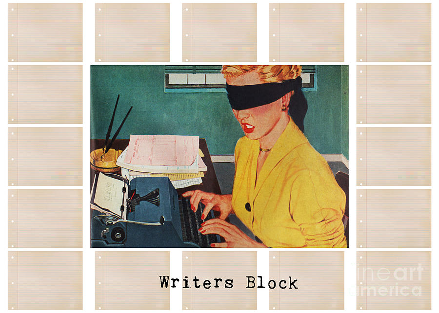 Writers Block Mixed Media by Sally Edelstein