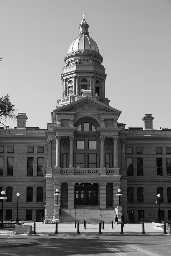 Wyoming state capitol building in Cheyenne Wyoming in black and white #2 Photograph by Eldon McGraw