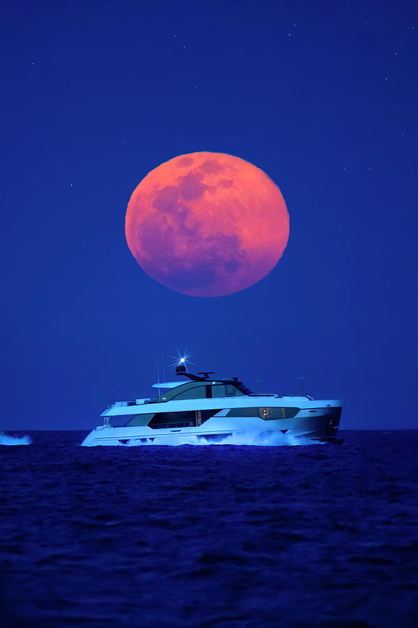 Yacht Cruise Under the Moon Photograph by Mark Andrew Thomas