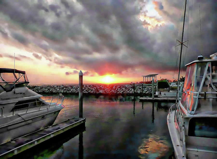 Sunset Photograph - Yachts at Sunset #2 by Anthony Dezenzio