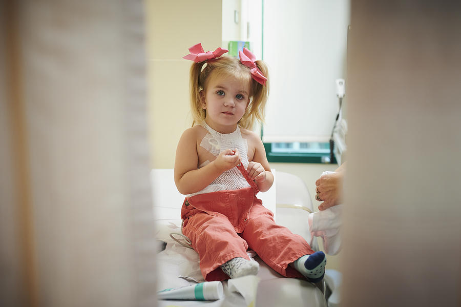 2 Year Old Open Heart Surgery Survivor Getting Check-up. Photograph by Daniel Tardif