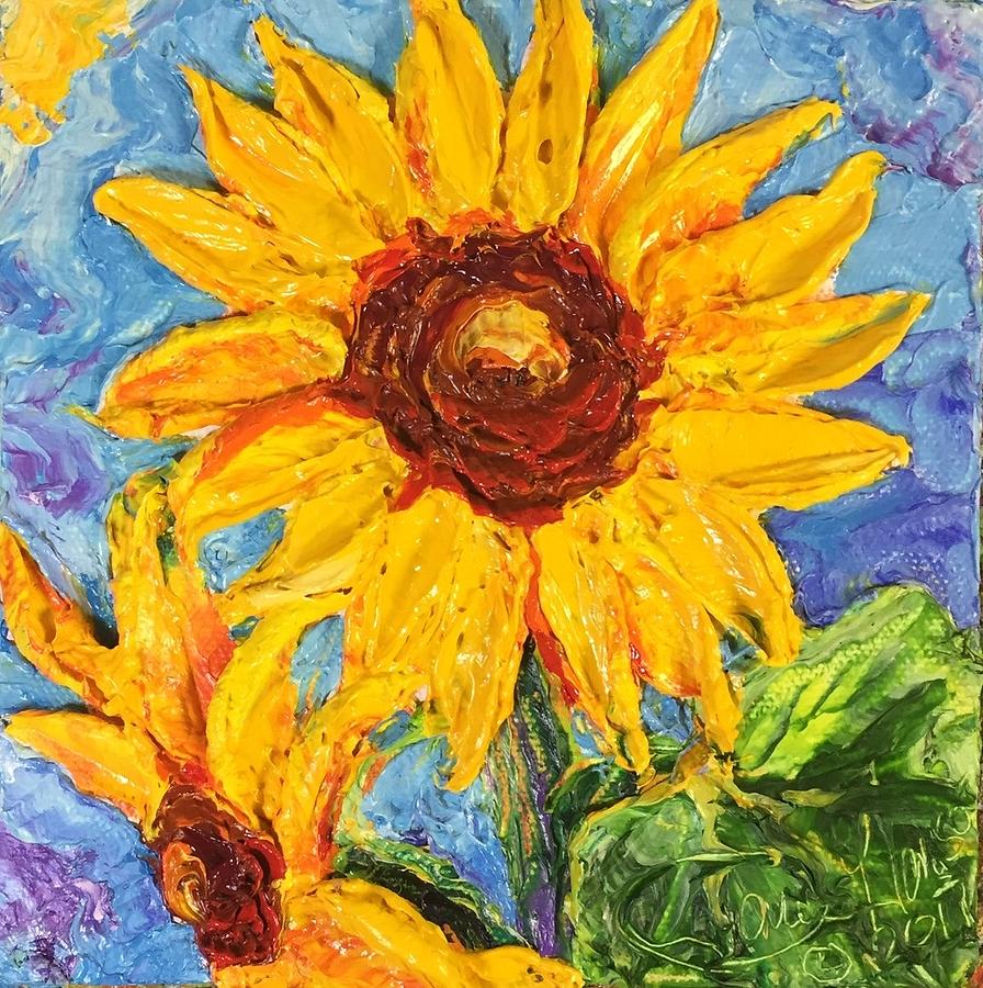 Yellow Sunflower #4 Painting by Paris Wyatt Llanso