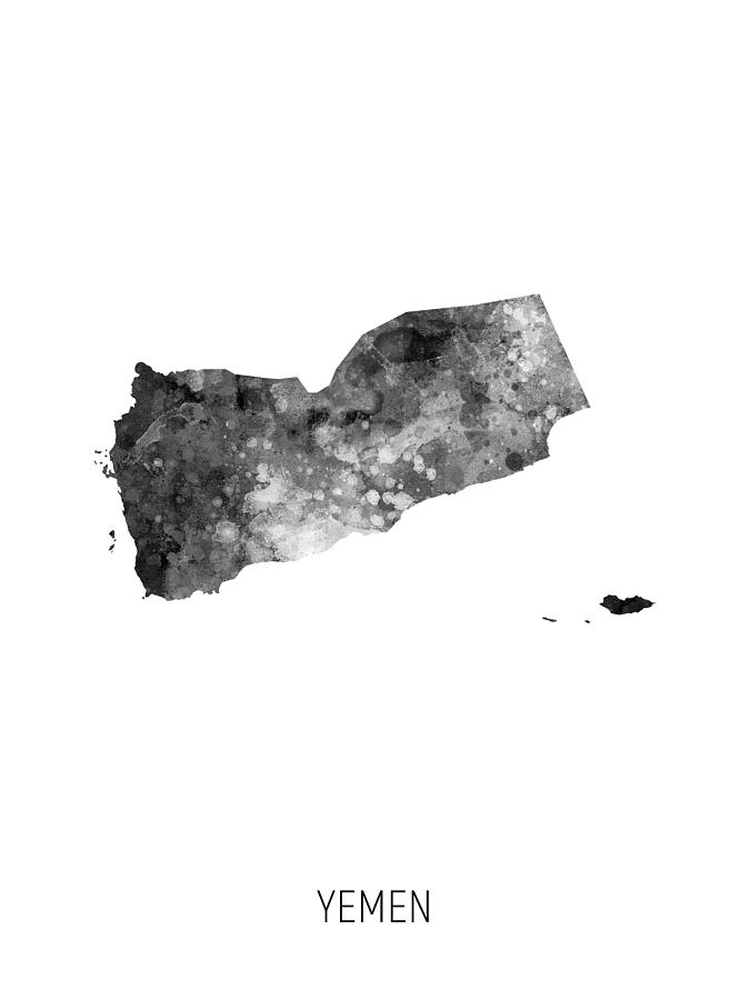 Yemen Watercolor Map #2 Digital Art by Michael Tompsett