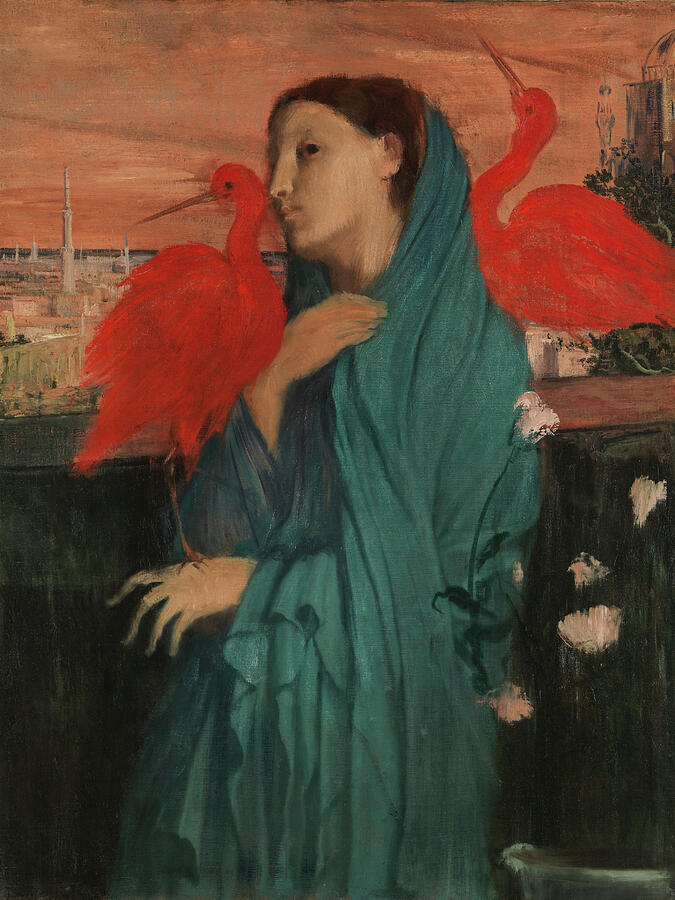 Young Woman with Ibis, from 1860-1862 Painting by Edgar Degas