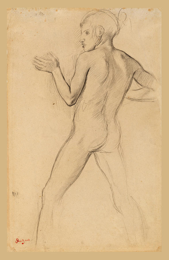 Youth in an Attitude of Defense #3 Drawing by Edgar Degas