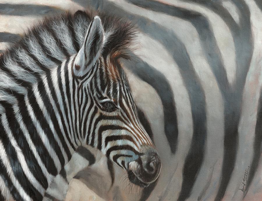 Animal Painting - Zebra Foal #2 by David Stribbling