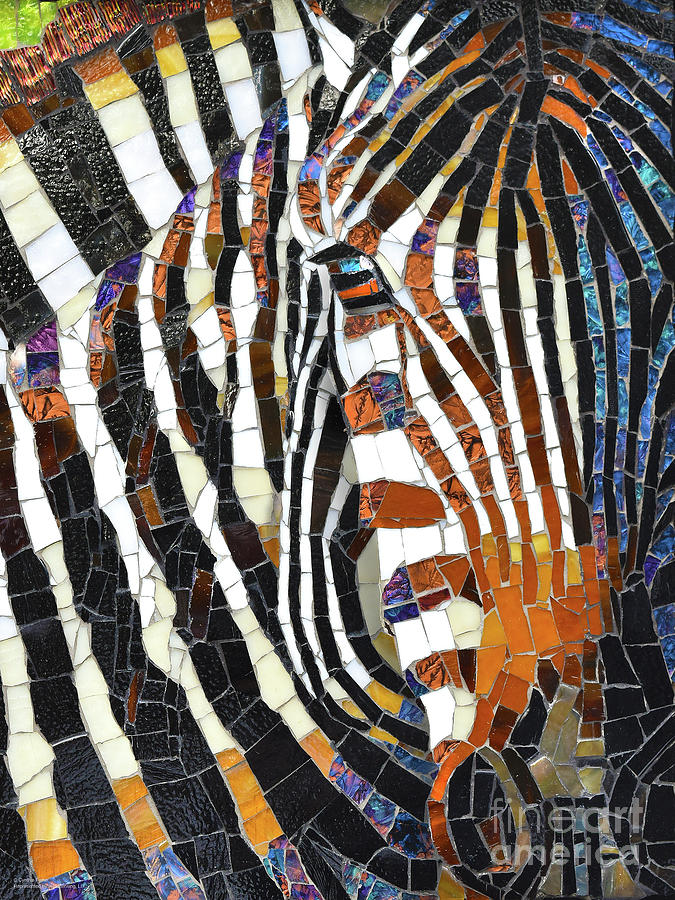 Zebra Glass Mosaic #2 Painting by Cynthie Fisher