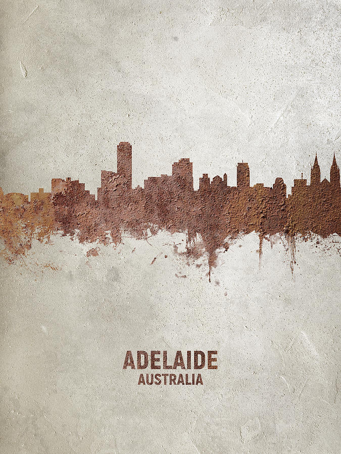 Skyline Digital Art - Adelaide Australia Skyline #20 by Michael Tompsett