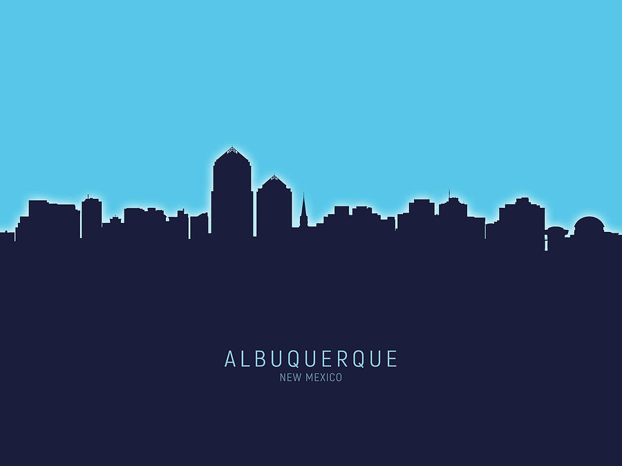 Albuquerque Digital Art - Albuquerque New Mexico Skyline #20 by Michael Tompsett