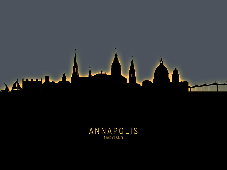 Skyline Digital Art - Annapolis Maryland Skyline #20 by Michael Tompsett