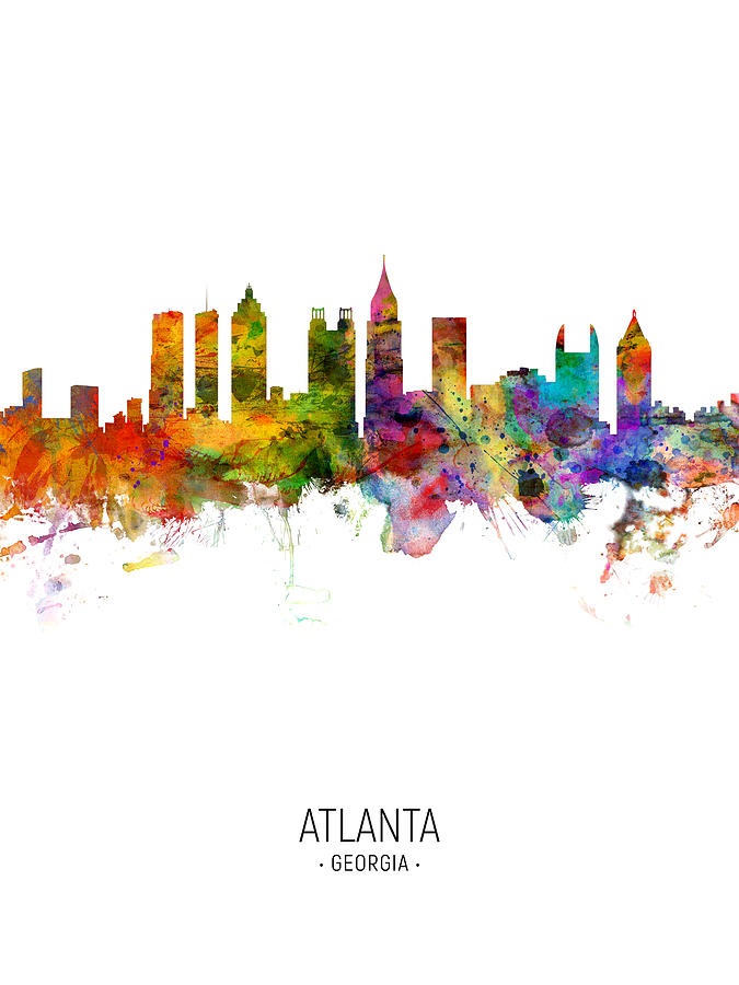 Atlanta Digital Art - Atlanta Georgia Skyline #20 by Michael Tompsett