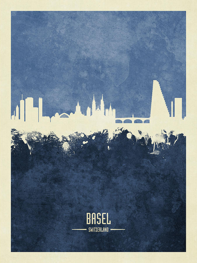 Basel Switzerland Skyline #20 Digital Art by Michael Tompsett