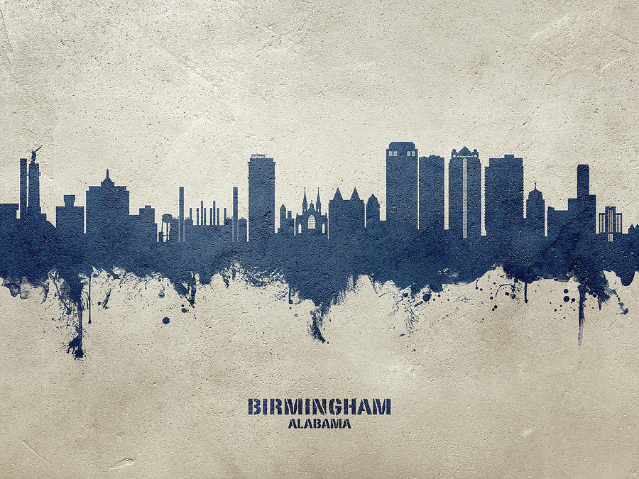 Birmingham Alabama Skyline #20 Digital Art by Michael Tompsett