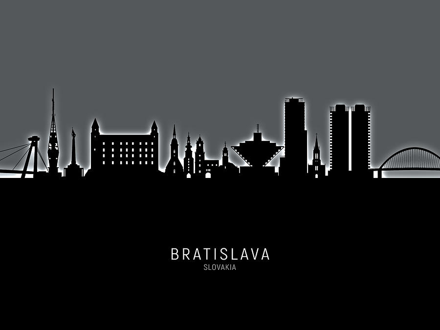 Bratislava Slovakia Skyline #20 Digital Art by Michael Tompsett