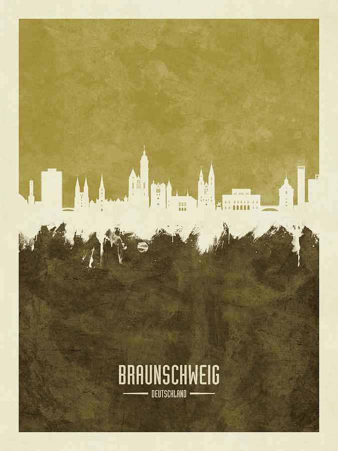 Braunschweig Germany Skyline #20 Digital Art by Michael Tompsett