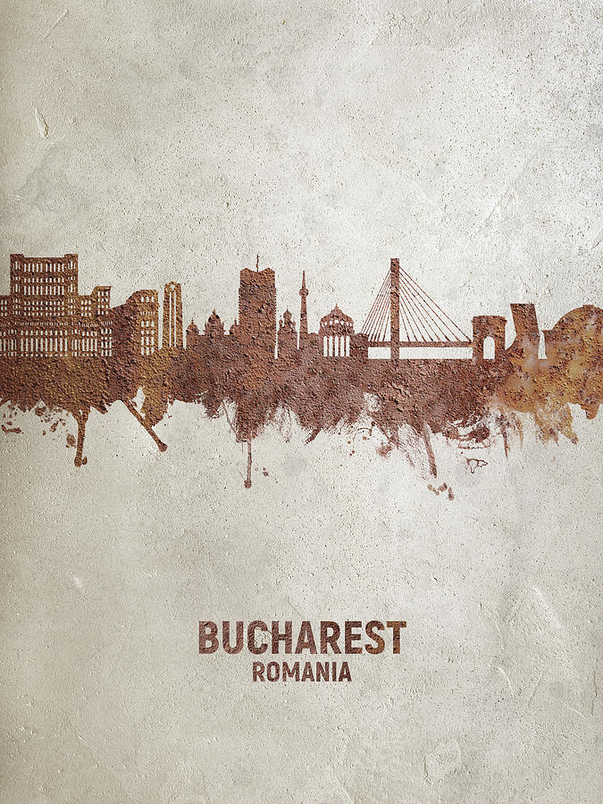 Bucharest Romania Skyline #20 Digital Art by Michael Tompsett