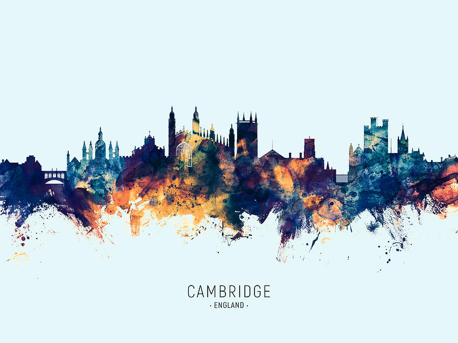 Cambridge England Skyline #20 Digital Art by Michael Tompsett