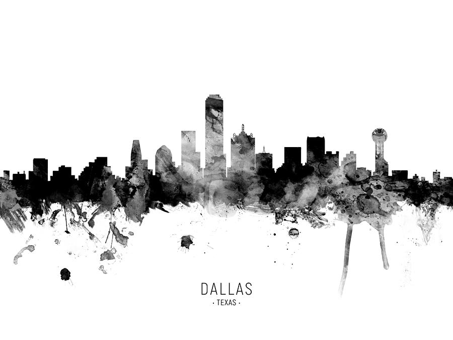 Dallas Texas Skyline #20 Digital Art by Michael Tompsett Dallas Texas Skyline #20 Digital Art by Michael Tompsett