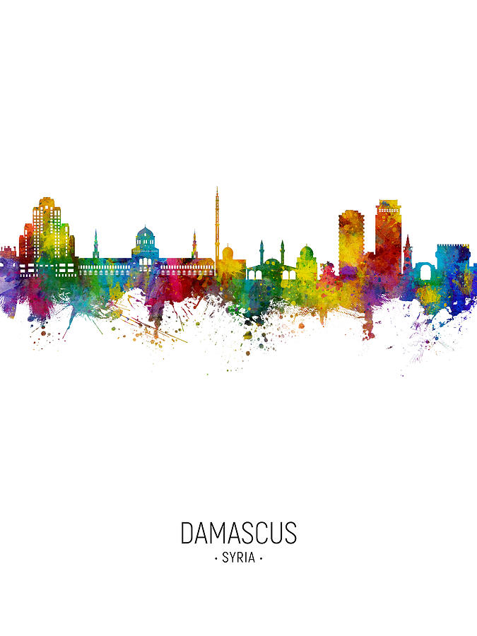 Damascus Syria Skyline #20 Digital Art by Michael Tompsett